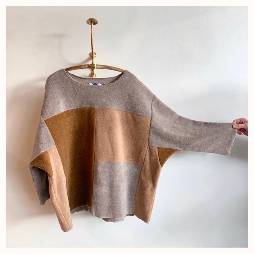 House Dress Jane Patchwork Fleece Top (Free Size)